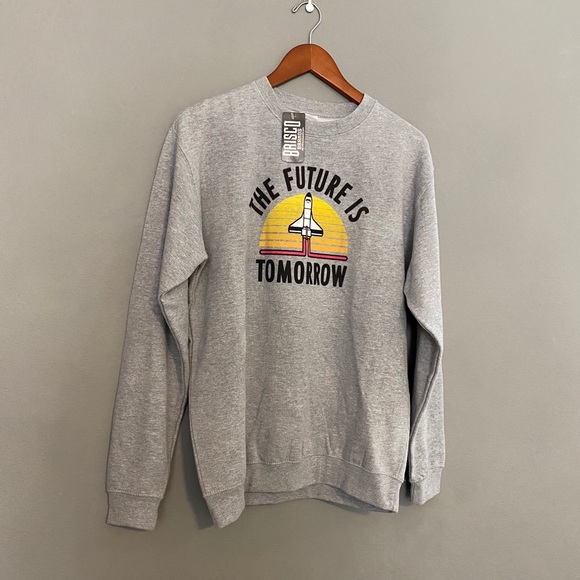 Brisco Brands Grey Retro Sweater NWT - Picture 1 of 5